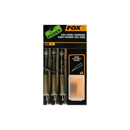 FOX EDGES™ 50lb Camo Leadcore Kwik Change Heli Rigs 1 FOX EDGES™ 50lb Camo Leadcore Kwik Change Heli Rigs