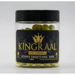 KINGRAAL Mini Dumbell Yellow Scopex Sweetcorn 8mm 50gr -Winkel Voor Visbenodigdheden kingraal mini dumbell yellow scopex sweetcorn 8mm 50gr km50 hookbaits 2
